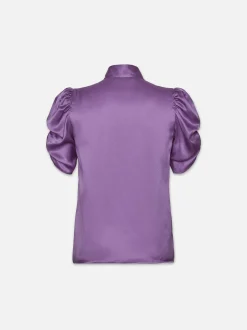 Puff Sleeve Blouse in Orchid