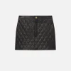 Quilted Leather Skirt in Black