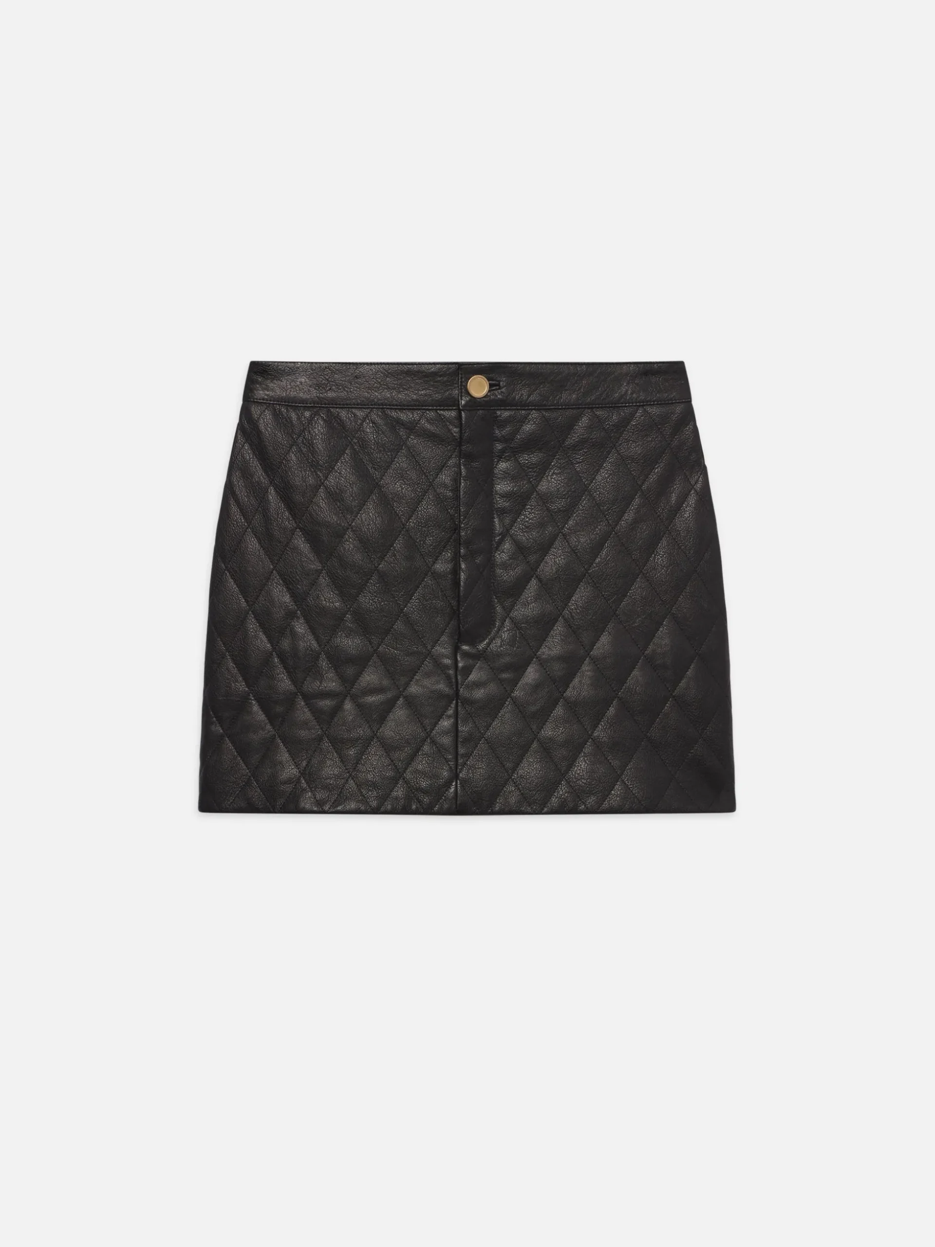 Quilted Leather Skirt in Black