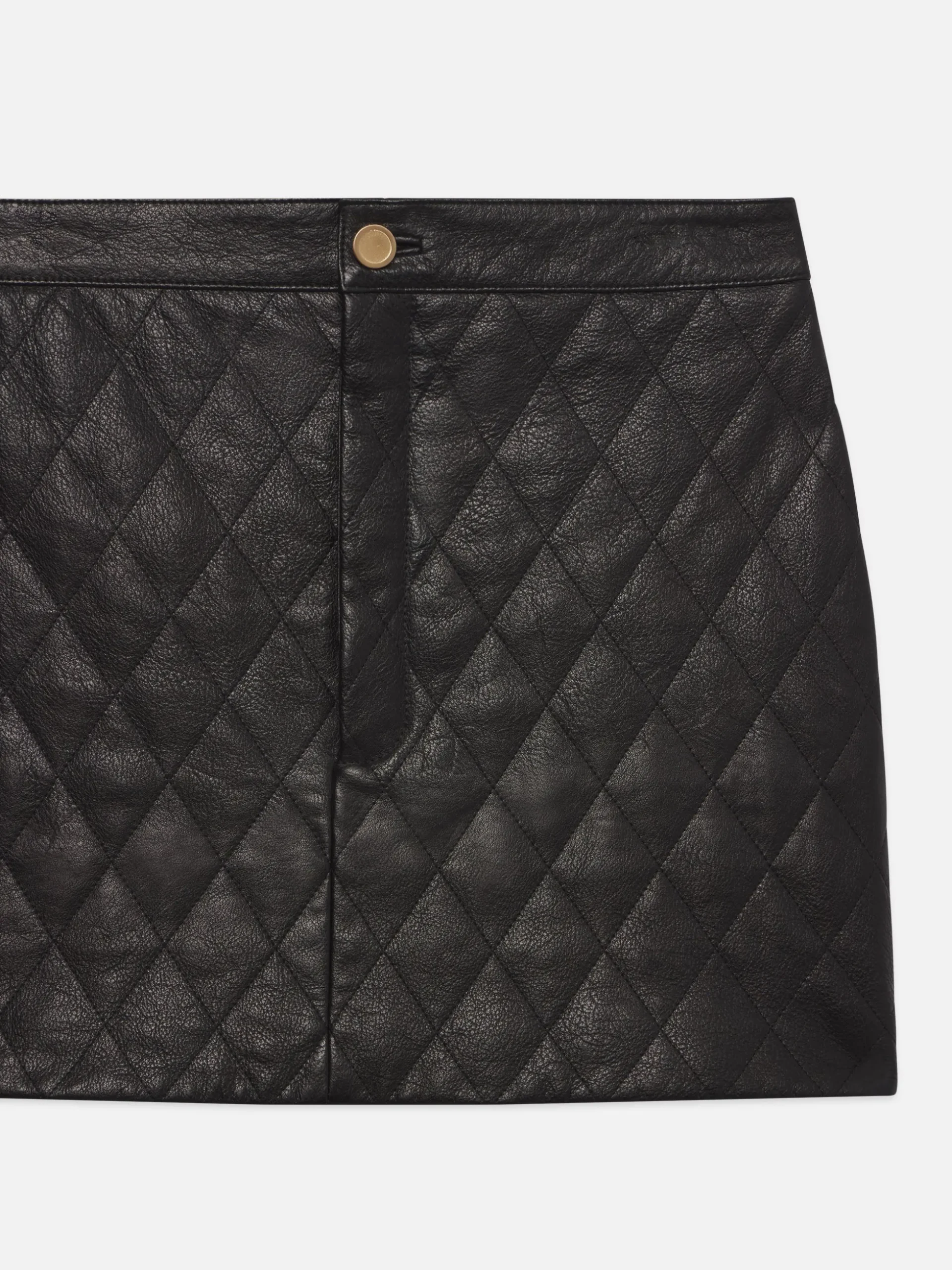Quilted Leather Skirt in Black