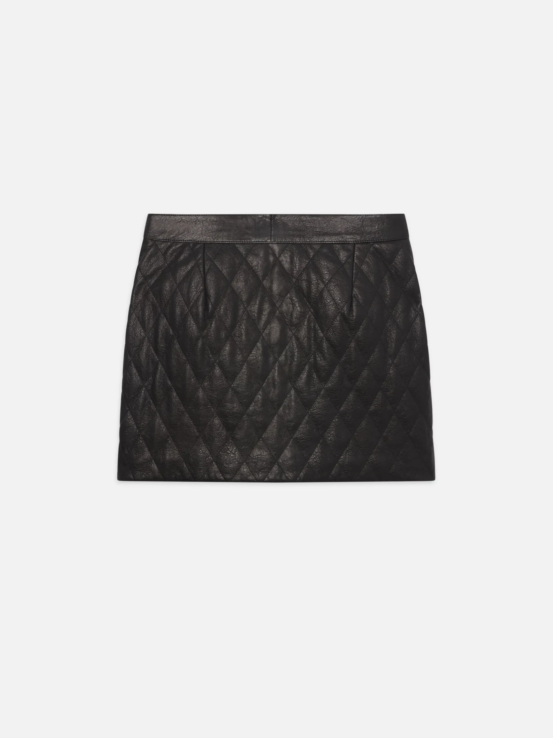 Quilted Leather Skirt in Black