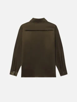 Raw Edge Double Pocket Shirt in Rich Military