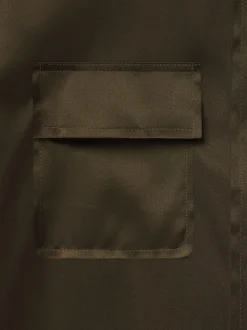 Raw Edge Double Pocket Shirt in Rich Military
