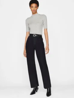Refined Rib Mock Neck in Gris Heather