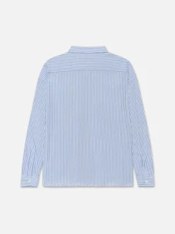 Relaxed Blue Striped Shirt in Blue Stripe