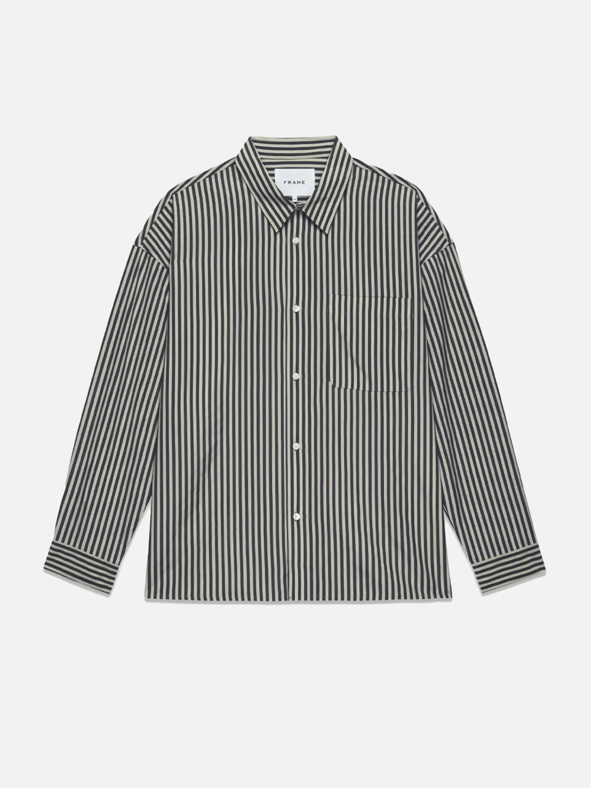 Relaxed Classic Shirt in Dark Navy Stripe