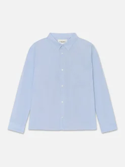 Relaxed Cotton Shirt in Light Blue