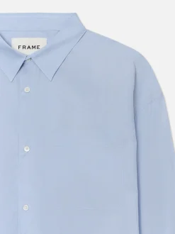 Relaxed Cotton Shirt in Light Blue