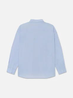 Relaxed Cotton Shirt in Light Blue