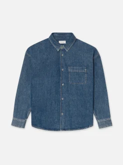 Relaxed Denim Shirt in Dark Ocean