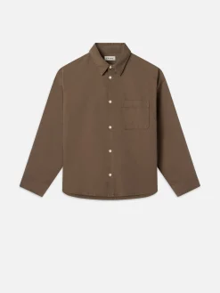 Relaxed Denim Shirt in Taupe