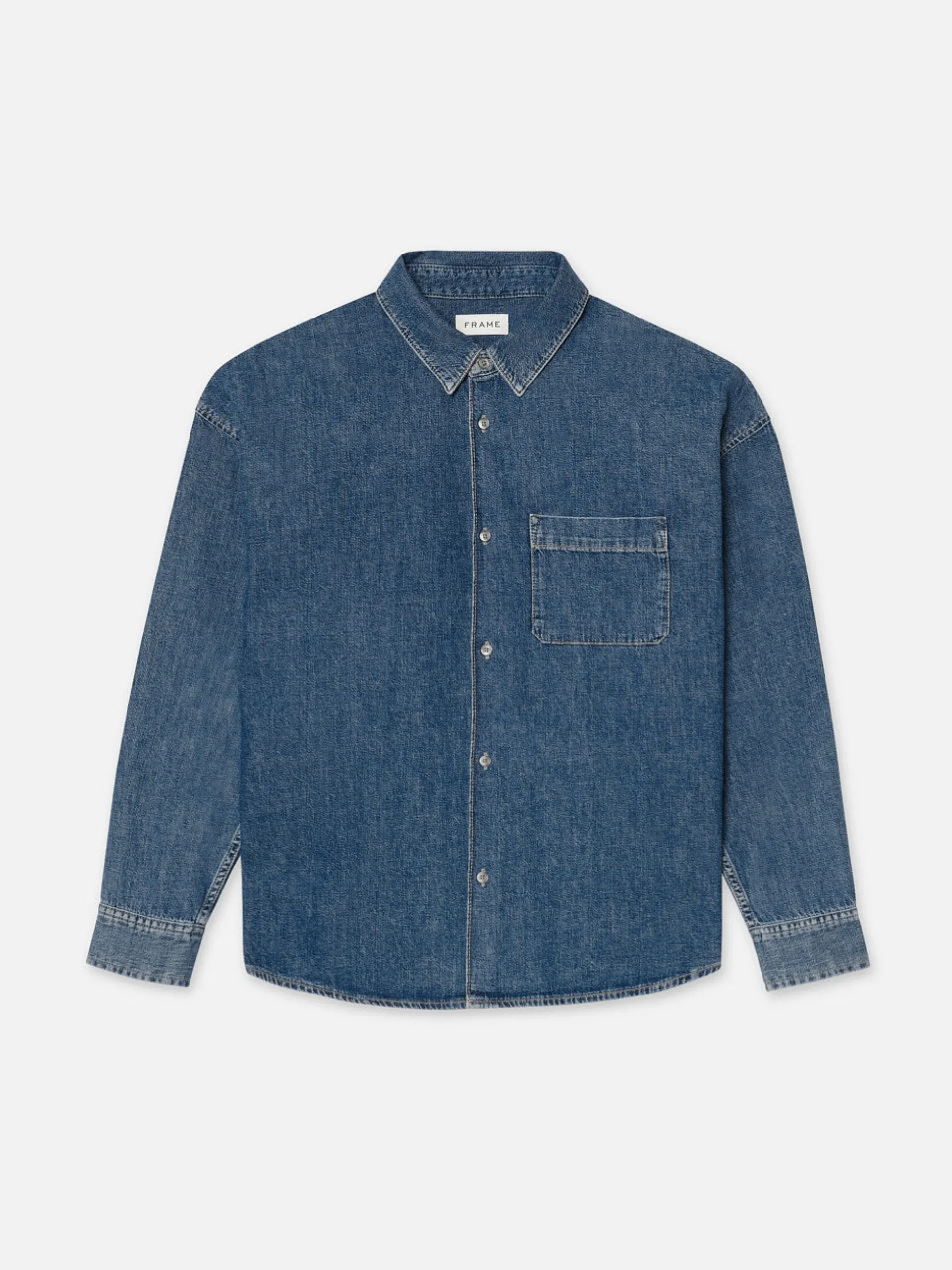 Relaxed Denim Shirt in Dark Ocean