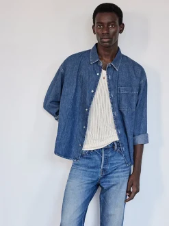 Relaxed Denim Shirt in Dark Ocean