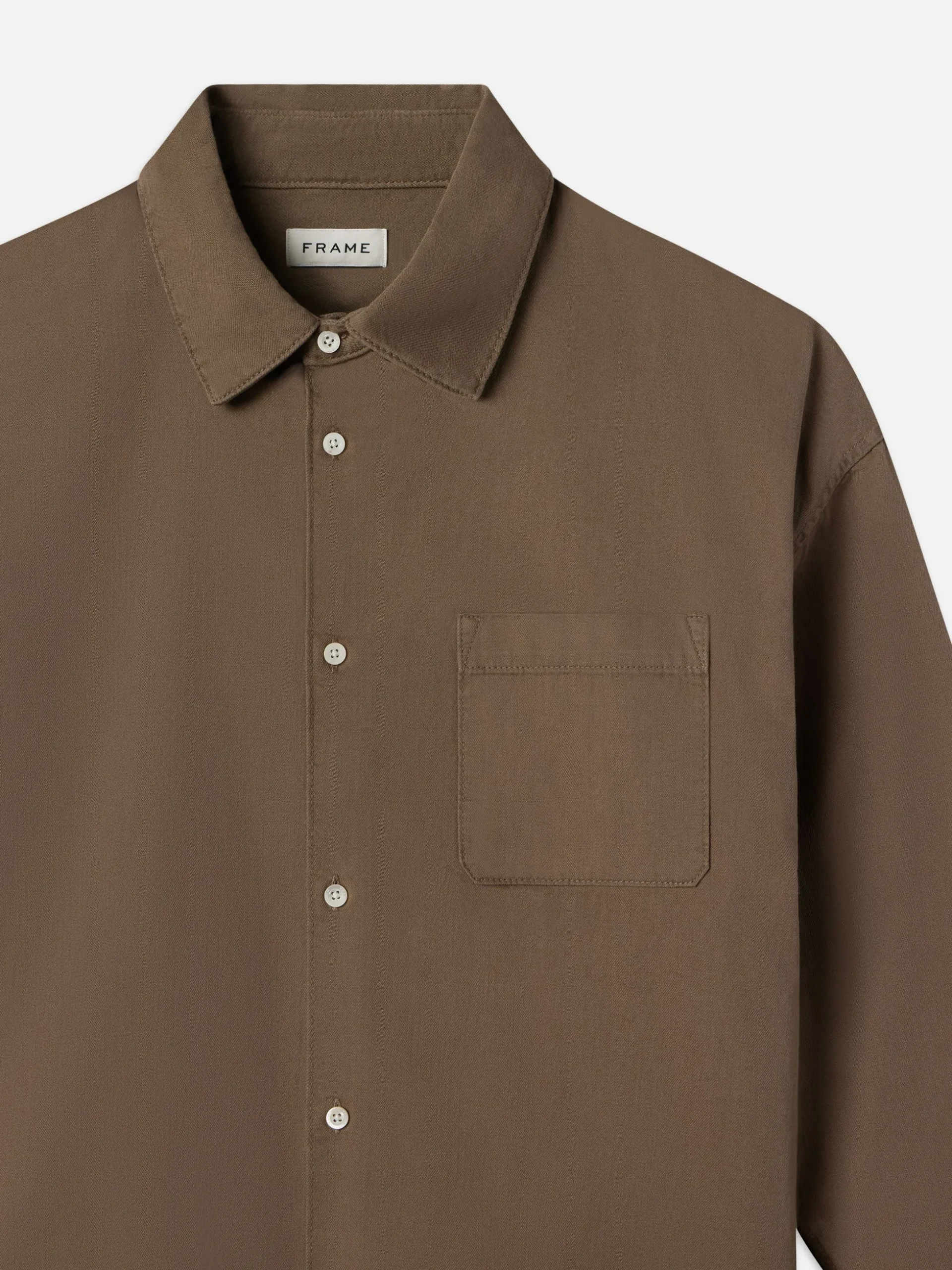 Relaxed Denim Shirt in Taupe
