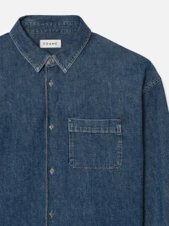Relaxed Denim Shirt in Dark Ocean