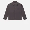 Relaxed Double Pocket Shirt in Slate Gray