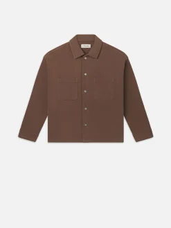 Relaxed Double Pocket Shirt in Taupe