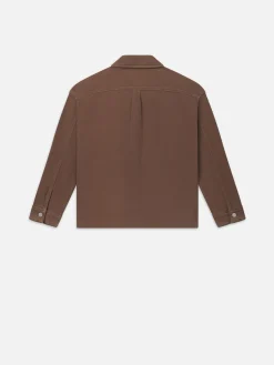 Relaxed Double Pocket Shirt in Taupe