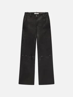 Relaxed Leather Trouser in Black