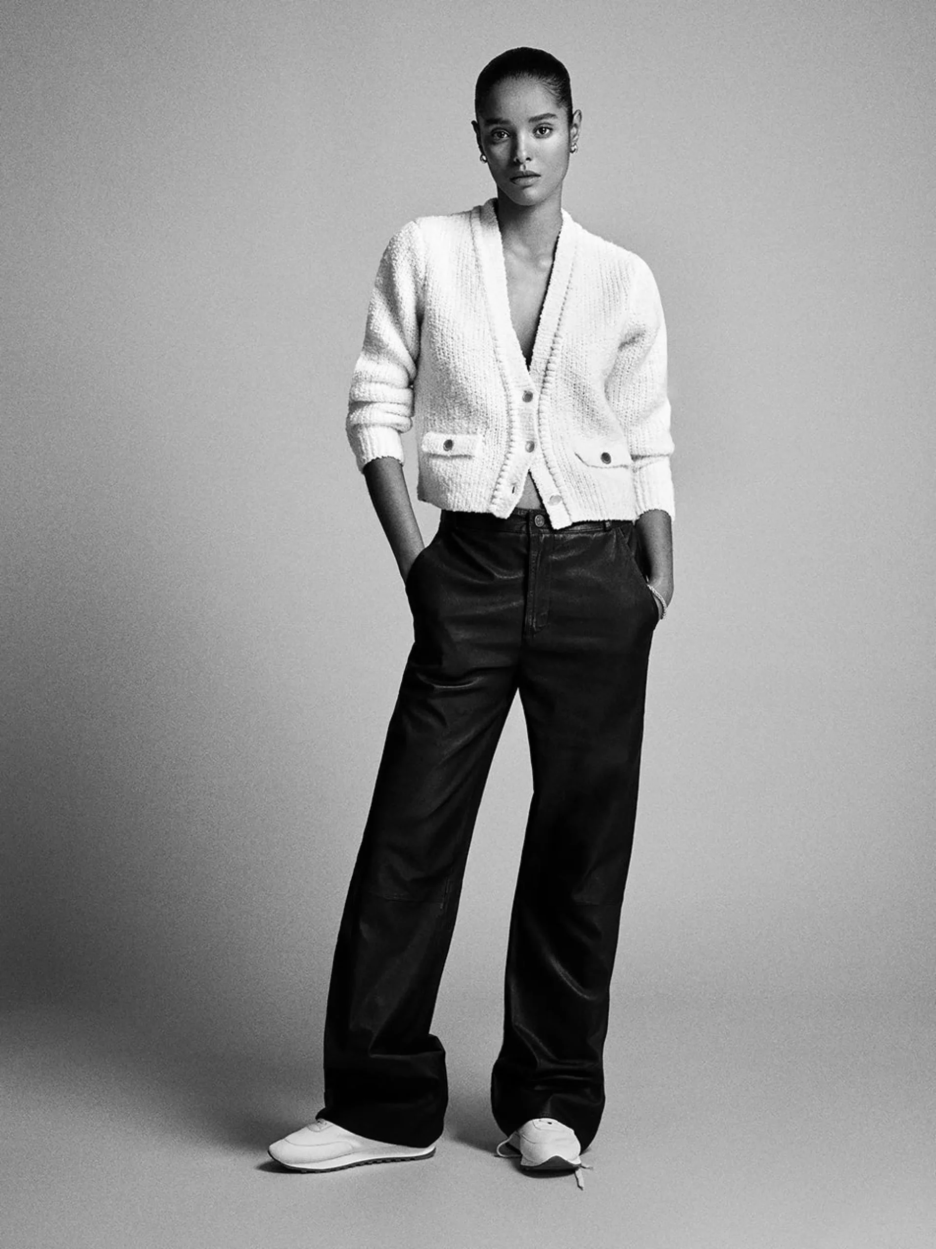 Relaxed Leather Trouser in Black