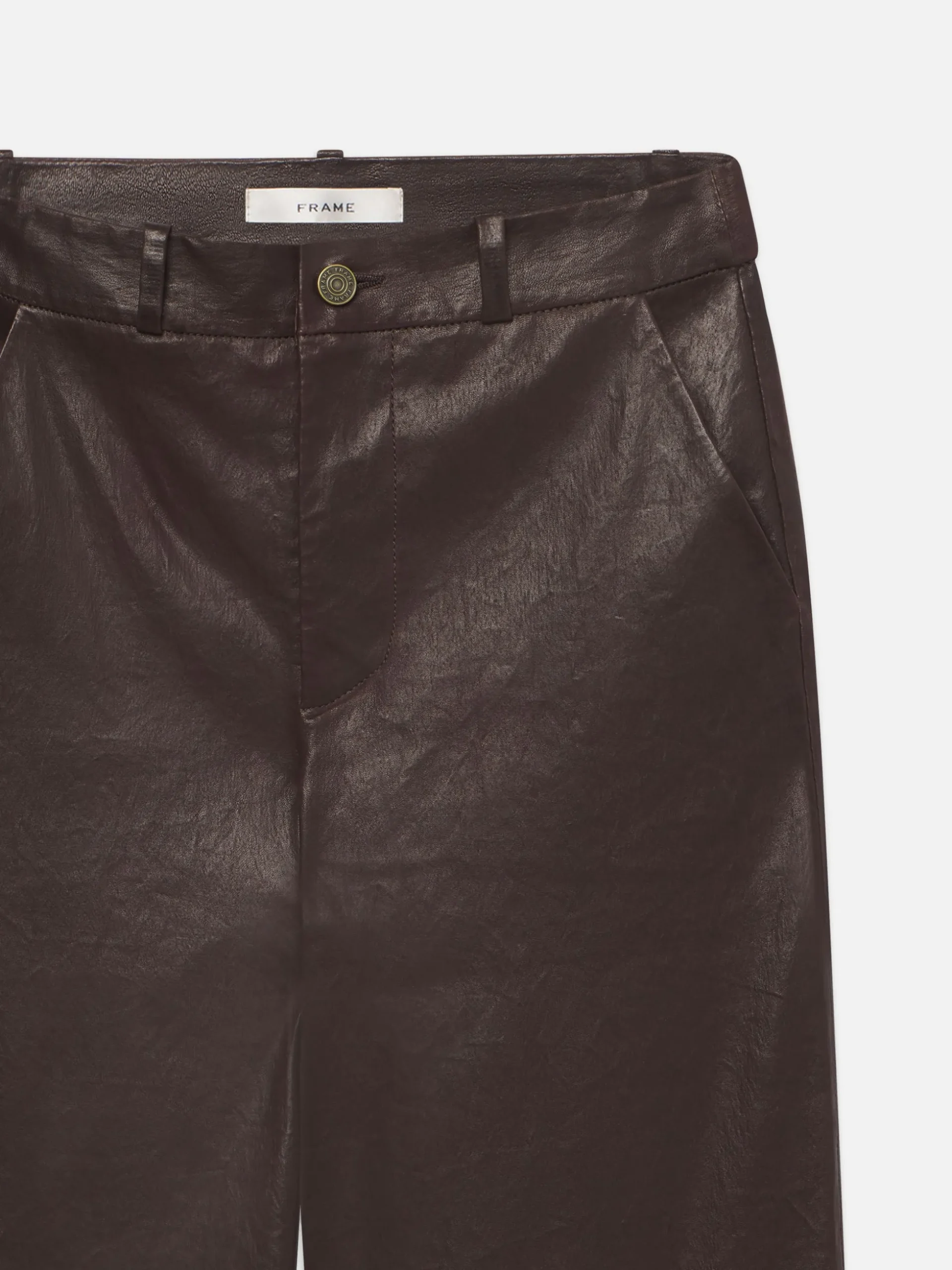 Relaxed Leather Trouser in Chocolate Brown