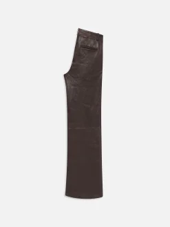 Relaxed Leather Trouser in Chocolate Brown