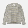 Relaxed Plaid Shirt Jacket in Light Blue Plaid
