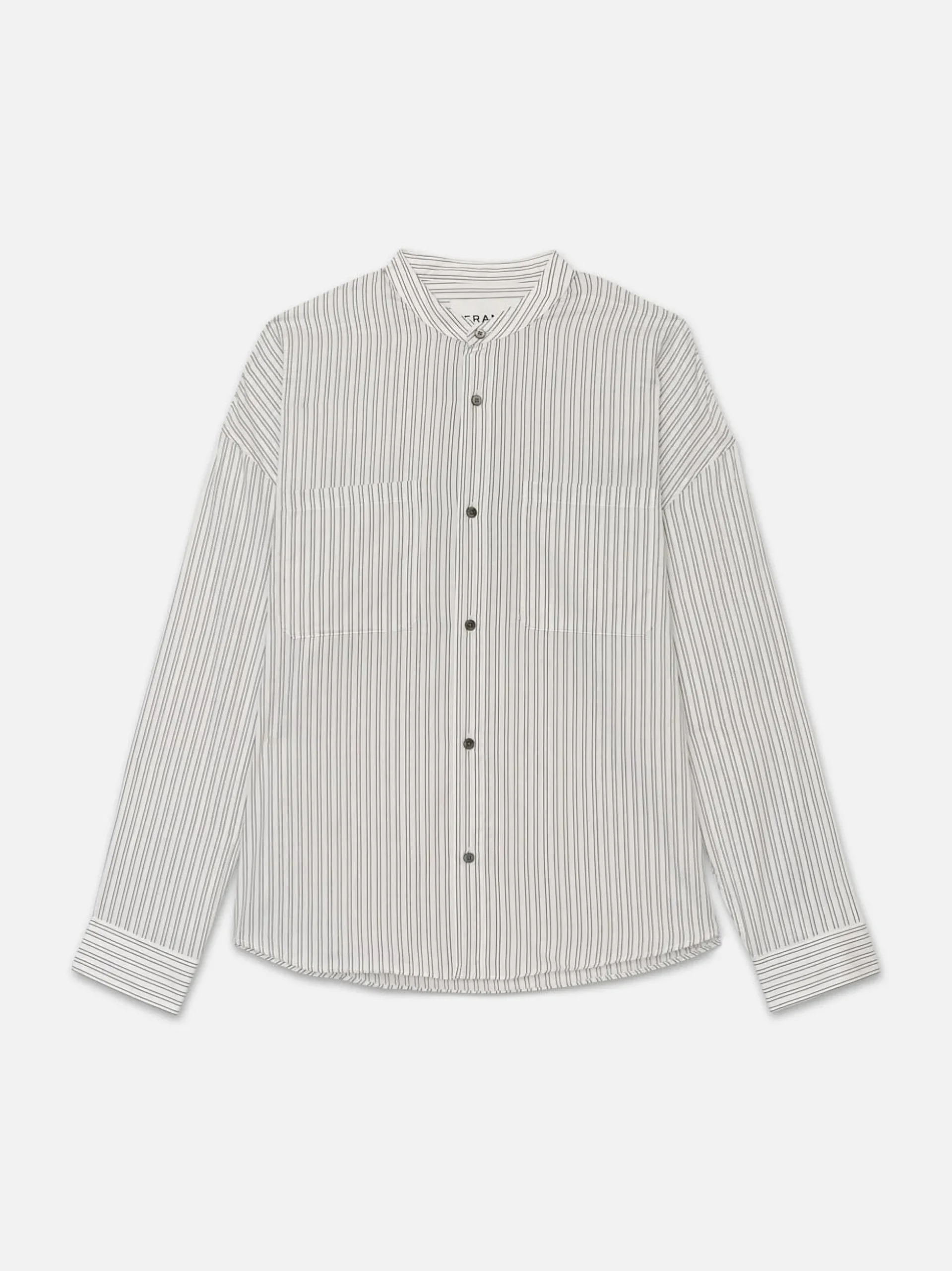 Relaxed Striped Shirt in Black White Stripe