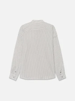 Relaxed Striped Shirt in Black White Stripe