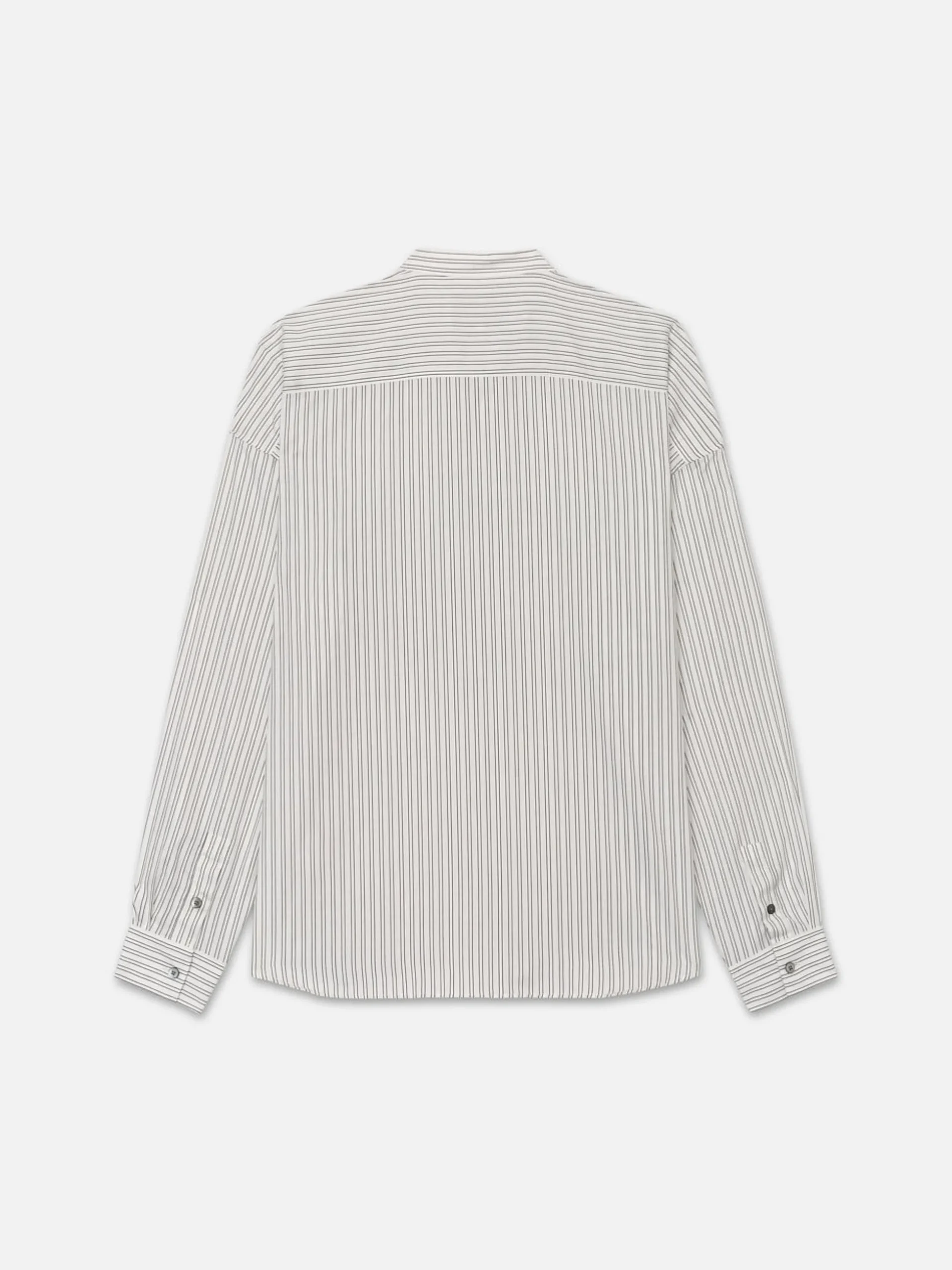 Relaxed Striped Shirt in Black White Stripe