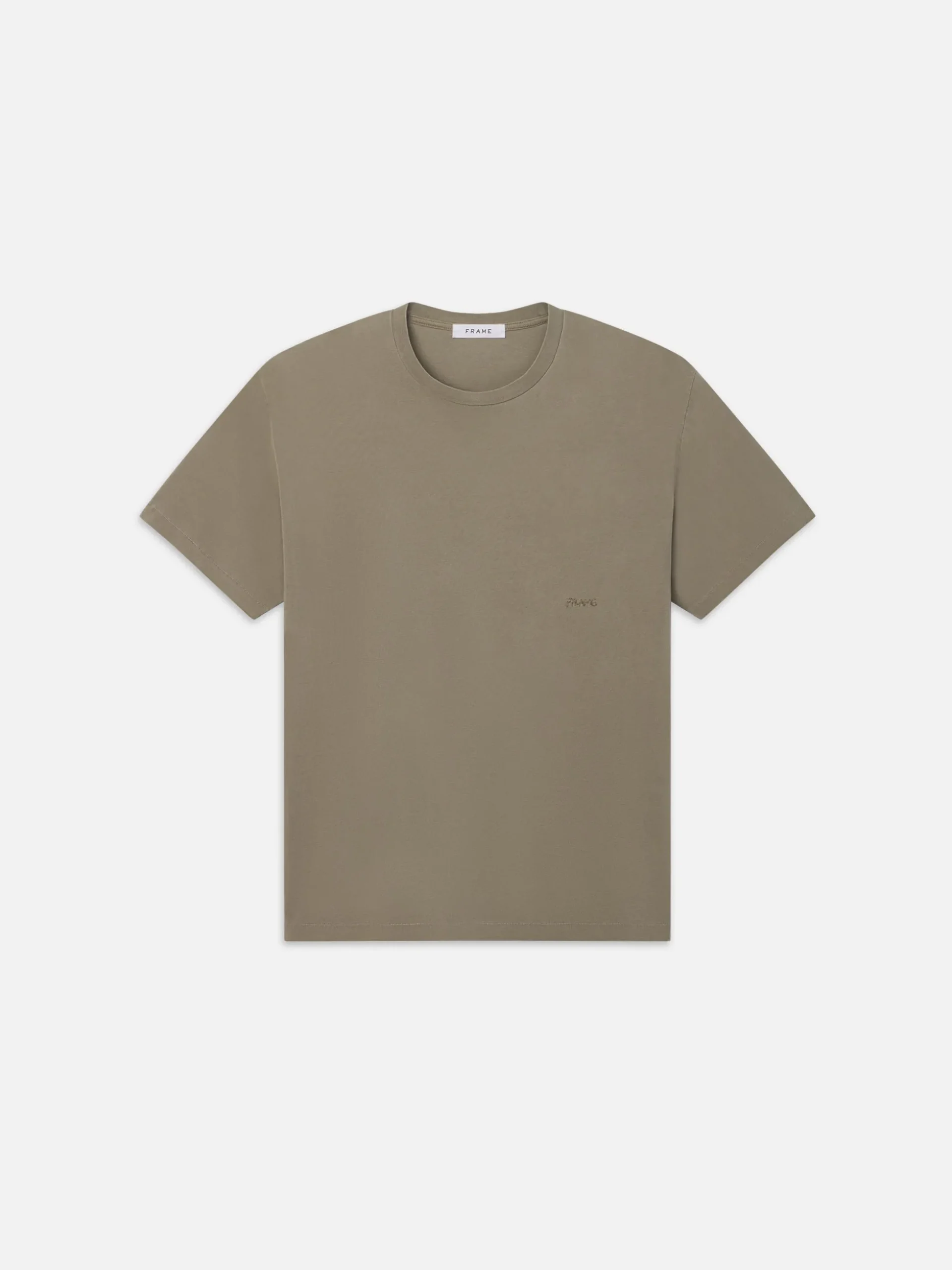 Relaxed Tee in Light Olive