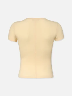Rib Baby Crew Tee in Canary