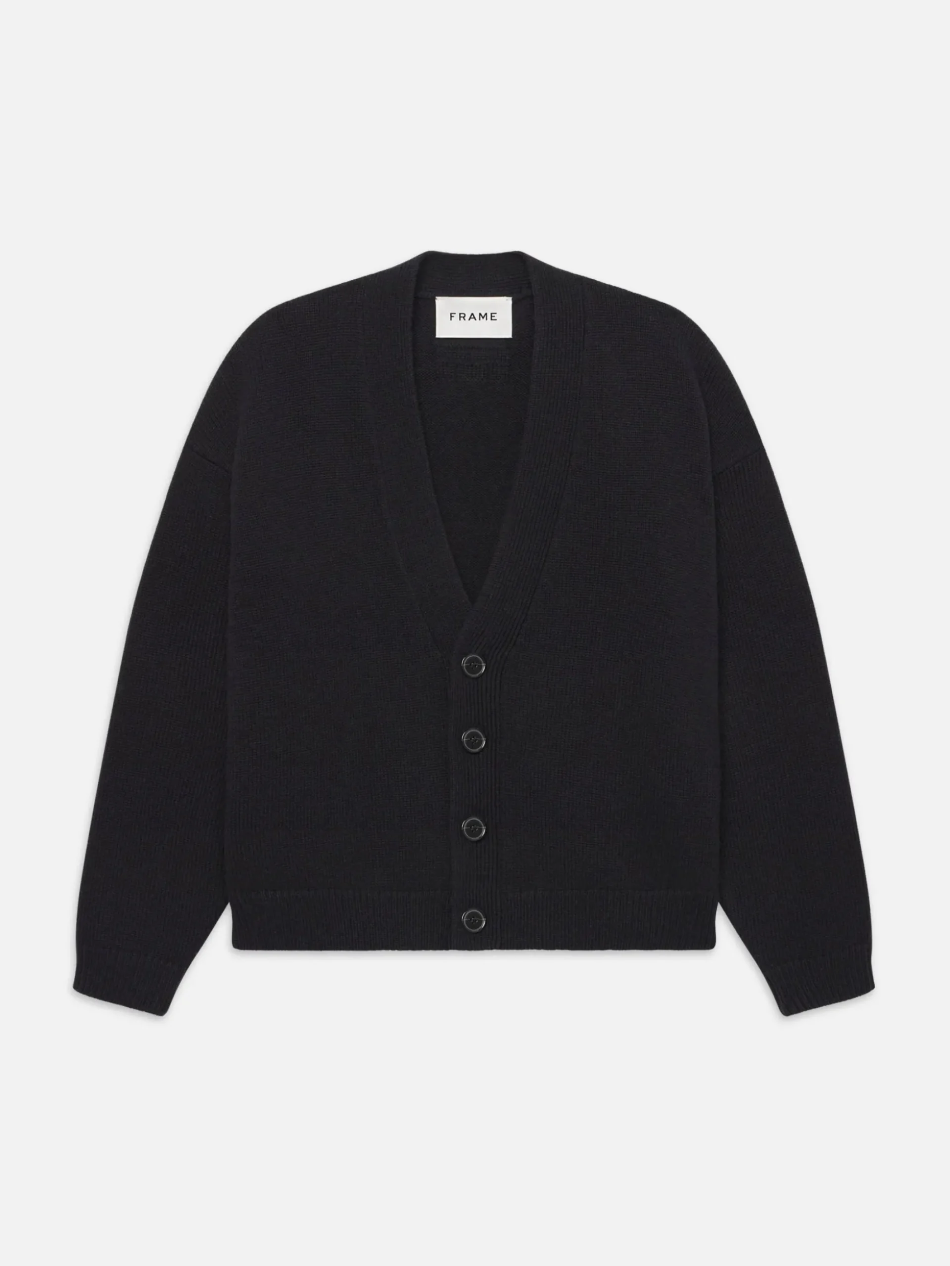 Rib Cardigan in Black