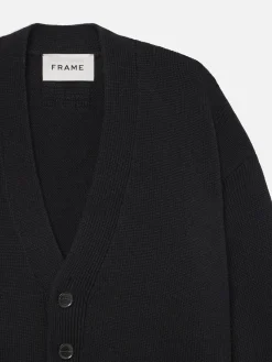 Rib Cardigan in Black