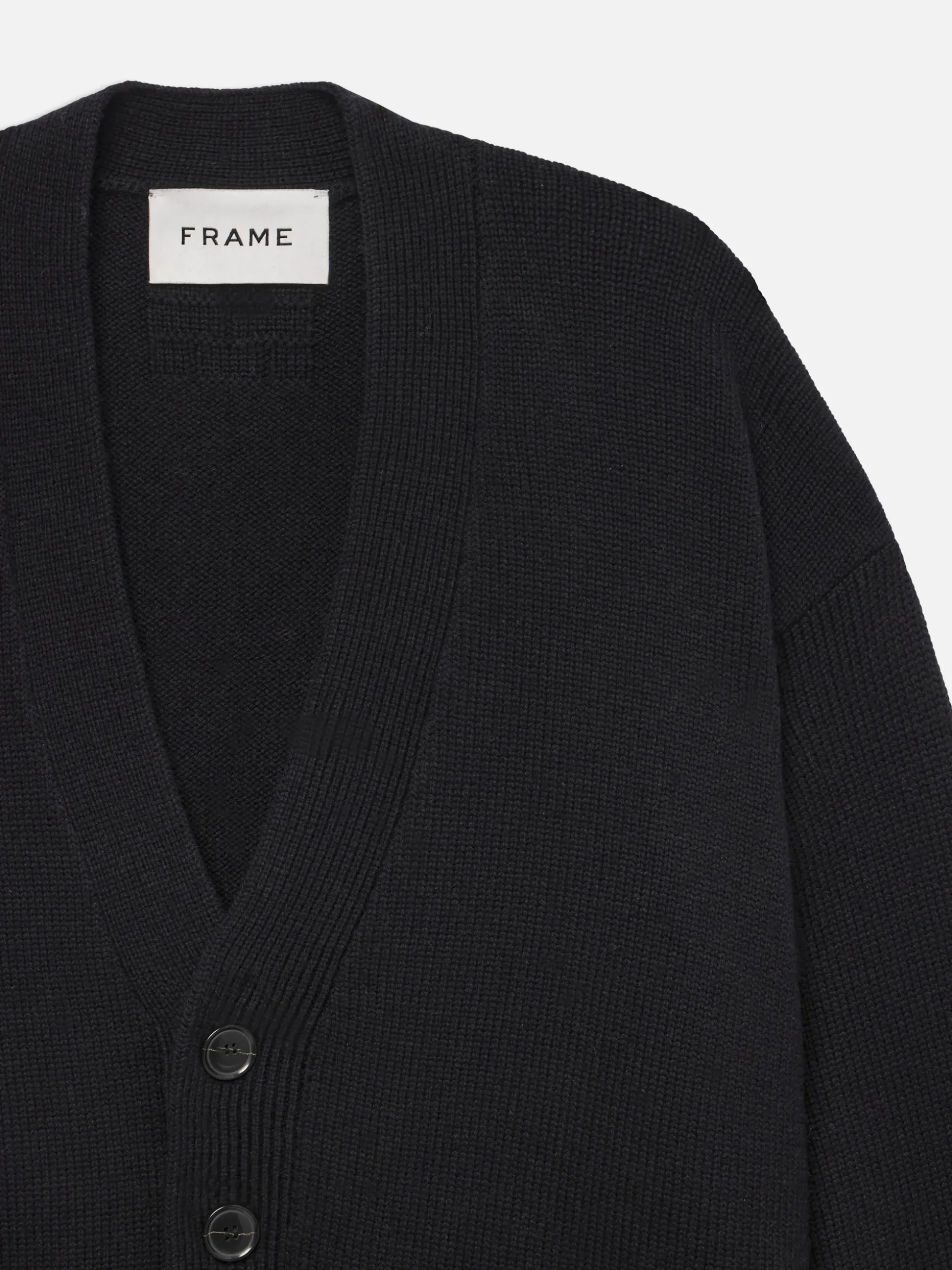 Rib Cardigan in Black