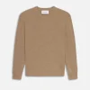 Rib Crewneck Sweater in Light Brown