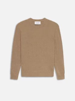 Rib Crewneck Sweater in Light Brown