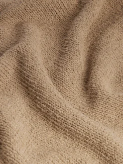 Rib Crewneck Sweater in Light Brown