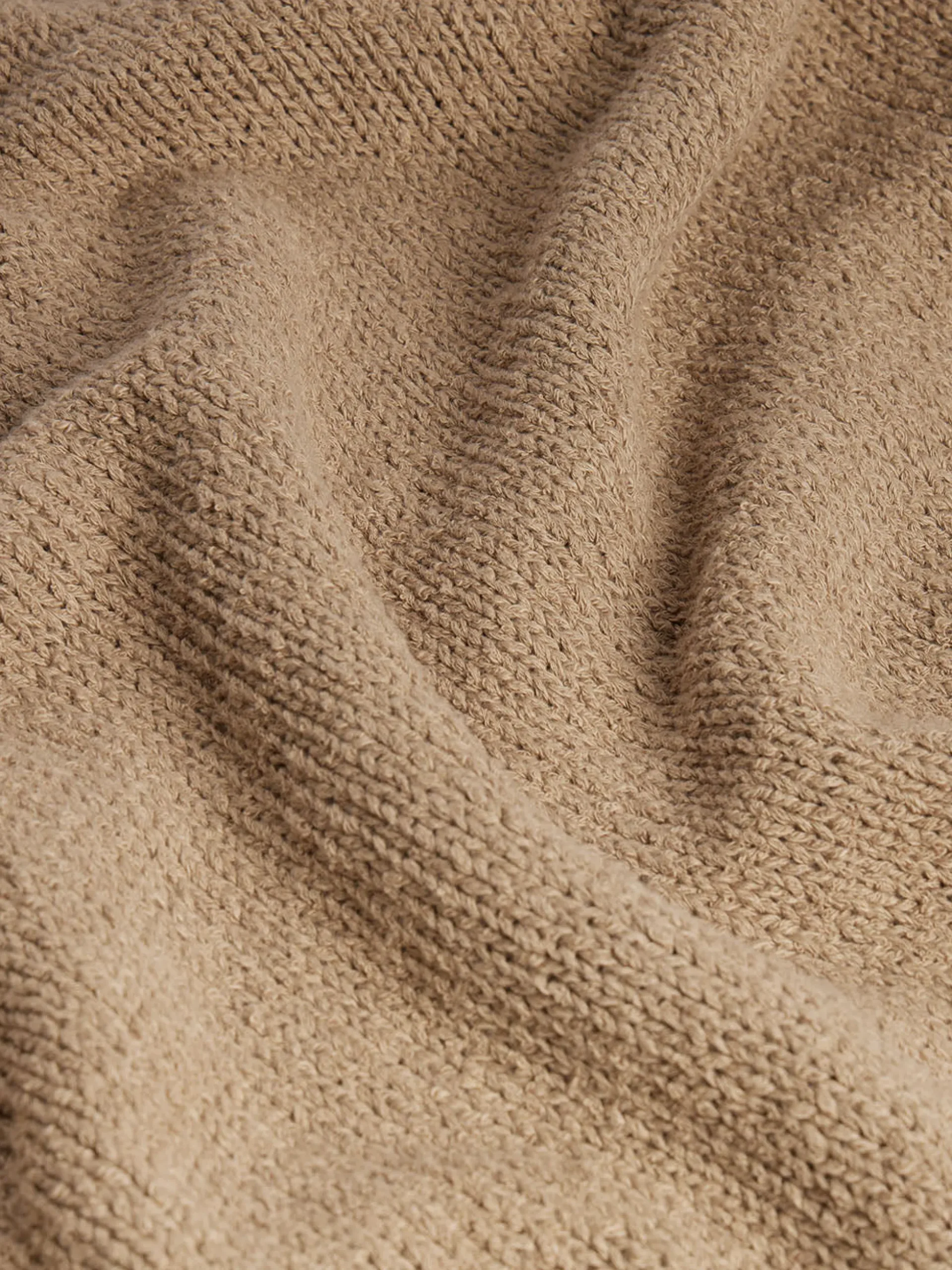 Rib Crewneck Sweater in Light Brown