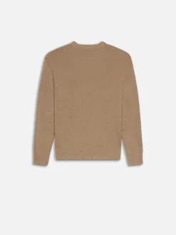 Rib Crewneck Sweater in Light Brown