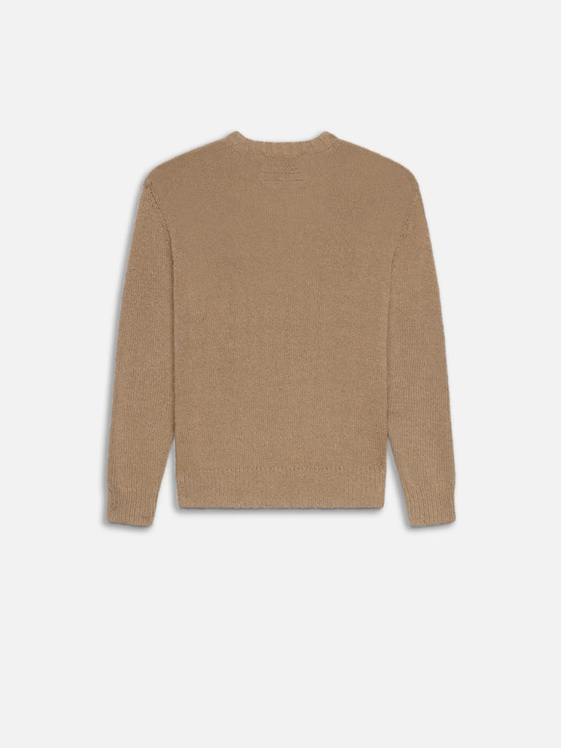Rib Crewneck Sweater in Light Brown