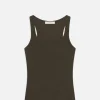 Rib Scoop Neck Tank in Rich Military Heather