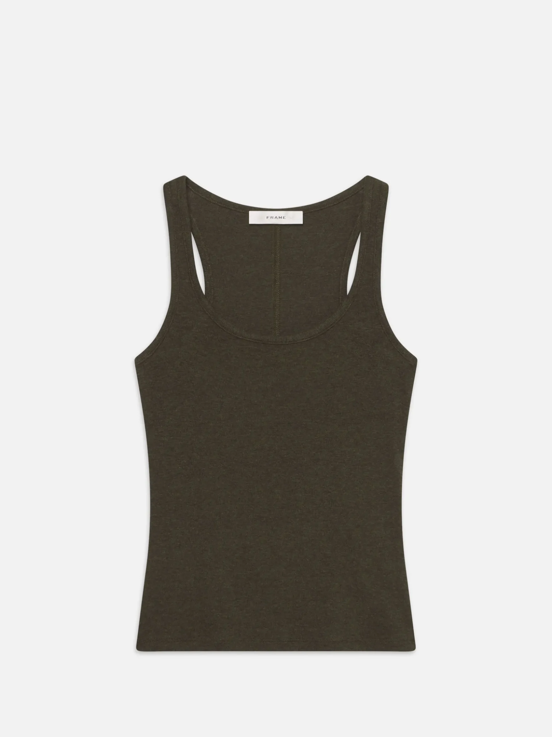 Rib Scoop Neck Tank in Rich Military Heather