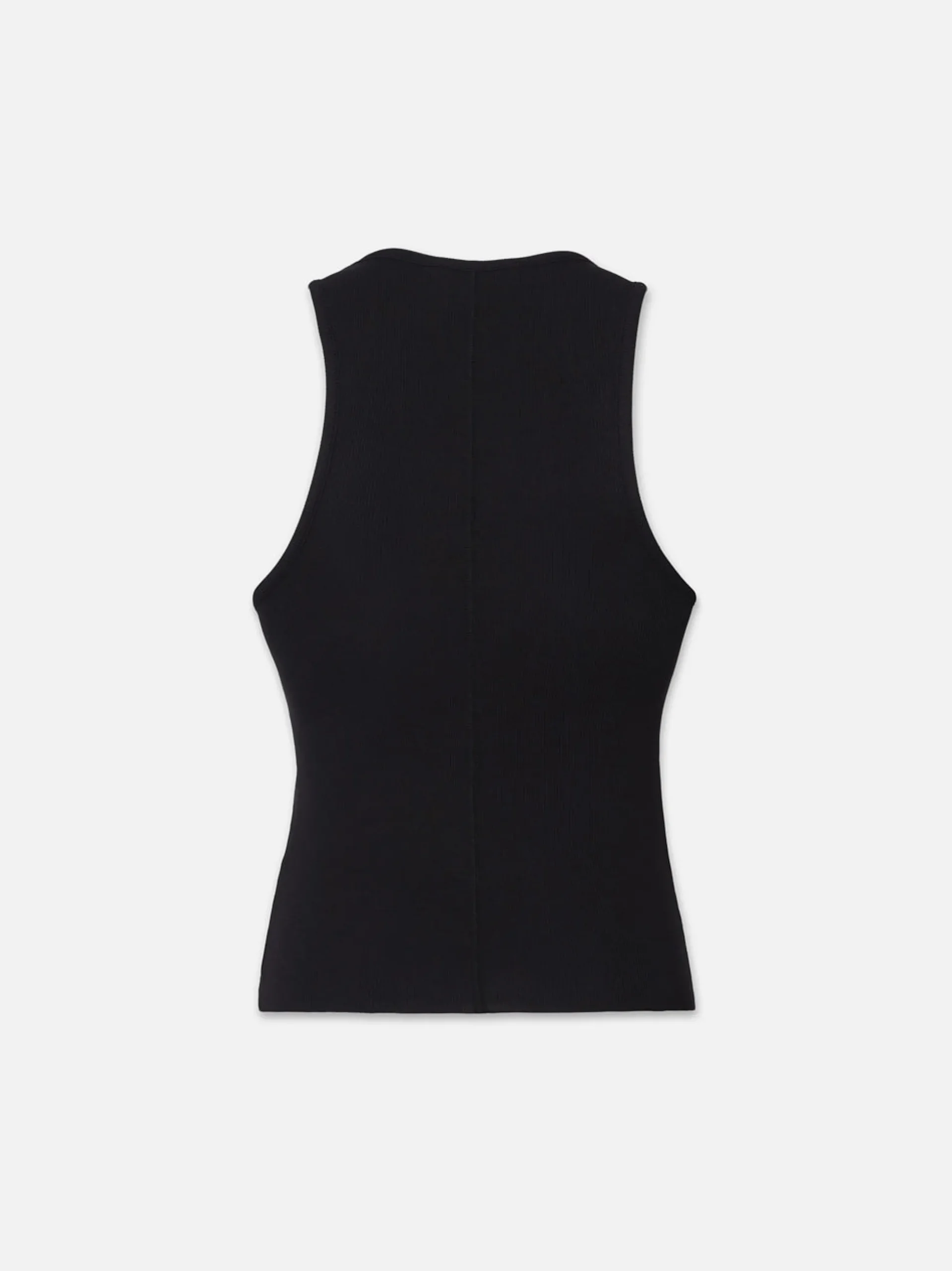 Rib Scoop Neck Tank in Black