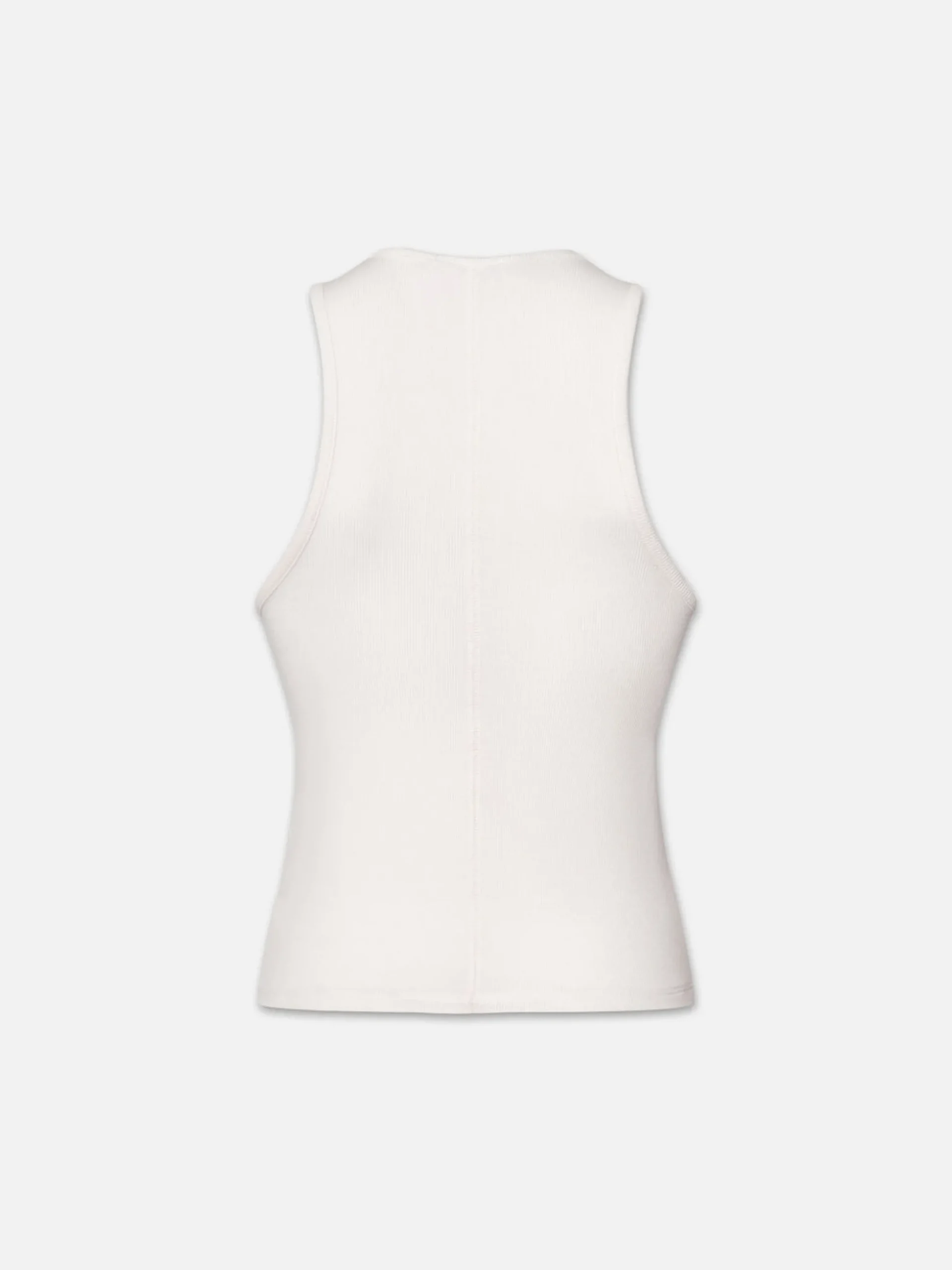 Rib Scoop Neck Tank in White