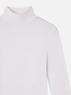 Rib Turtleneck in White