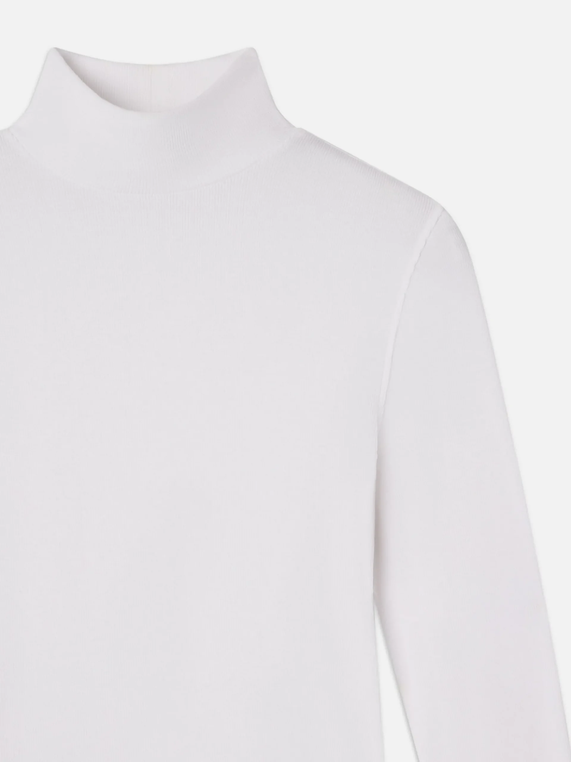 Rib Turtleneck in White