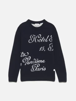 Ritz Mens Crew Sweater in Navy Multi