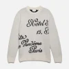 Ritz Men's Crew Sweater in Off White Multi
