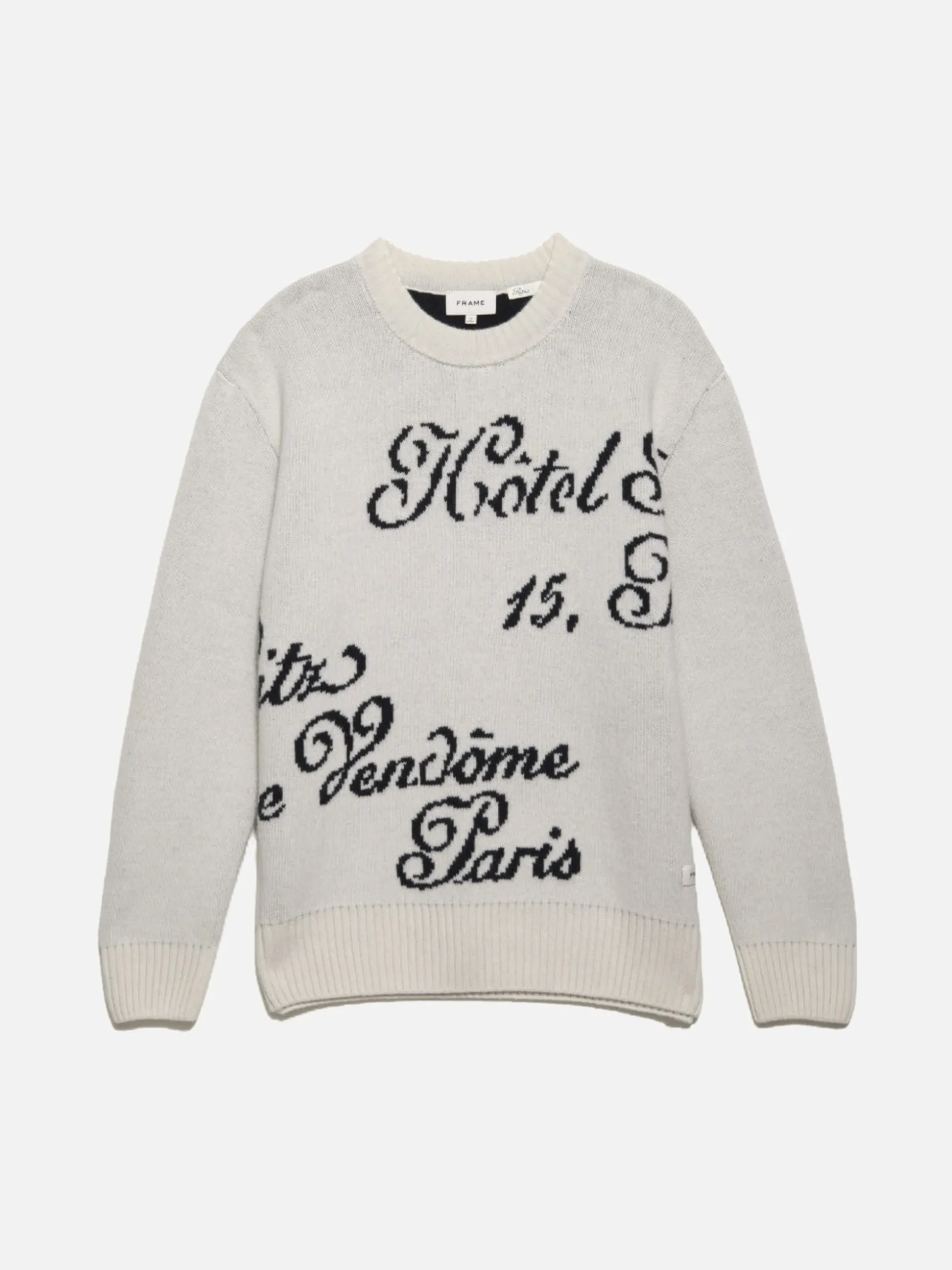 Ritz Men's Crew Sweater in Off White Multi